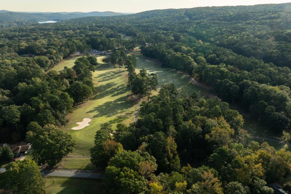 Golf course through the forest